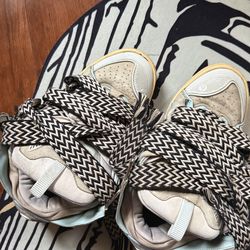 Blue Leather Curb Sneakers