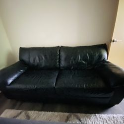 Ikea Black Leather Couch For Sale