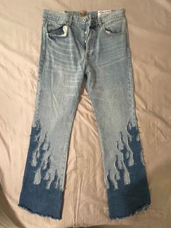 Gallery Dept Light Blue Two-Tone Flame Wide-Leg Jeans