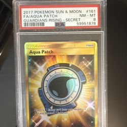 2017 Pokemon  Graded  Full Art / Secret  Card  : Aqua Patch GuardIan’s Rising  