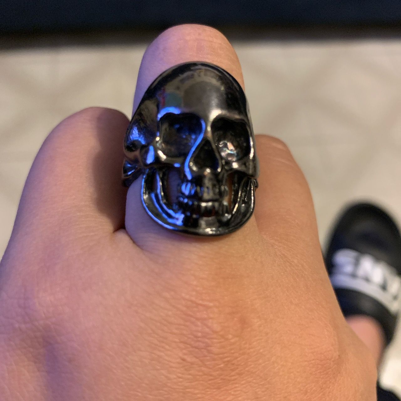 Skull biker ring