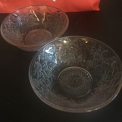 Vintage Wildflower Glass Bowls