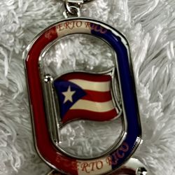 Key Chain Bottle Opener Puerto Rico Flag