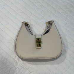 Cream Faux Leather Mini Purse