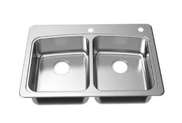 Glacier Bay 33 in. Drop-In 50/50 Double Bowl 20 Gauge Kitchen Sink