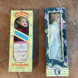 Two Porcelain Dolls, Collectible, Never Used 