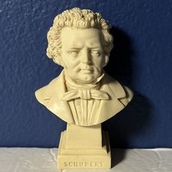 Vintage Schubert Bust Sculpture Composer Statue Made in Italy Classical Music