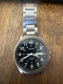 Watch AQPJ402 black dial ALBA Quartz Titanium  B&P cash only form