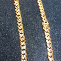 14k ROSE Gold Miami Cuban Necklace chain