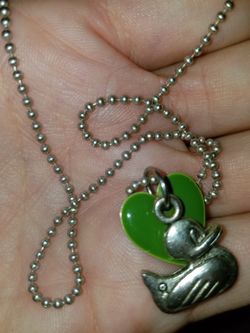Sterling silver duck necklace