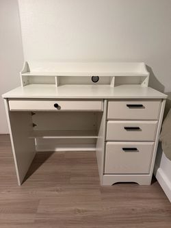 White Desk with Drawers