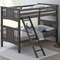 Brand New Grey Twin Size Bunk Bed 