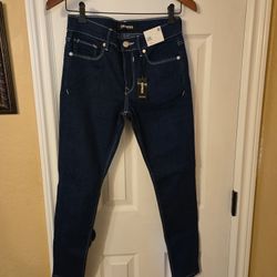 Express Dark Blue Women Jeans 4 Short Mid Rise