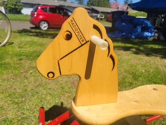 Vintage Radio Flyer Wooden Rocking Horse - Model 16 - Pristine Decor