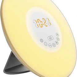 New Light Alarm for Children Bedside Snooze Tap Dimming Sunrise Sunset Simulation Clock with Alarm FM Radio Wake Up Light 