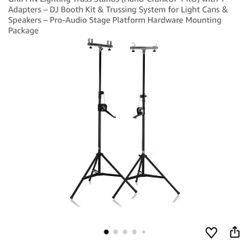  Light Trussing Stands by GRIFFIN - T Adapter DJ Booth Kit & Truss System for Lighting Cans & Speakers - Pro-Audio Stage Platform Hardware Mounting