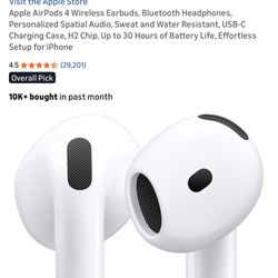 Apple AirPods 4 Wireless Earbuds