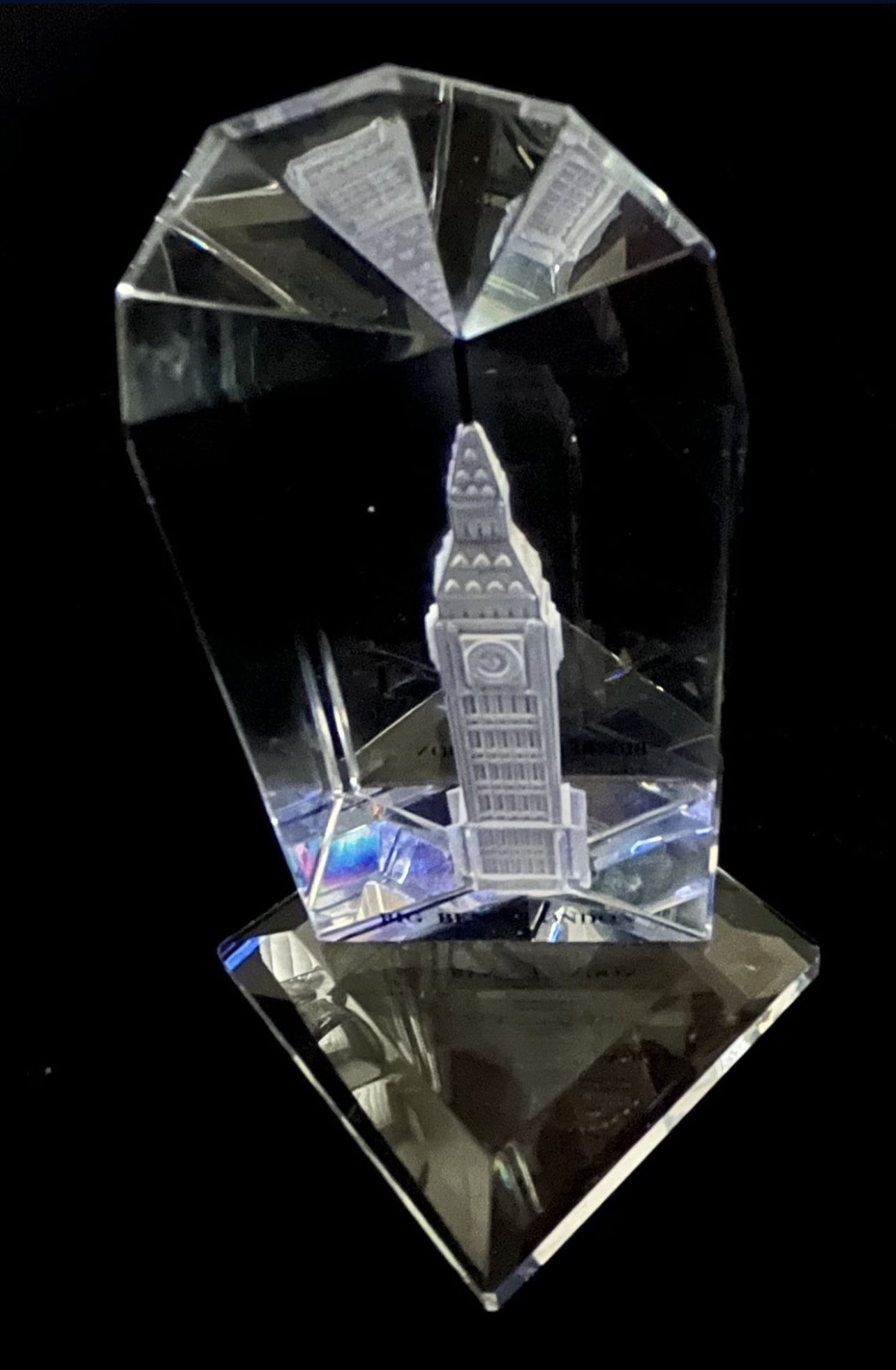Crystal Glass Big Ben Clock 3D London Souvenir Ornament /paperweight