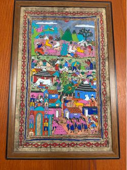 Authentic African Folk Art – Framed Wall Hanging (23” x 15”)