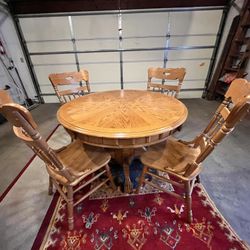Round Dining Table With 4 Chairs Set 