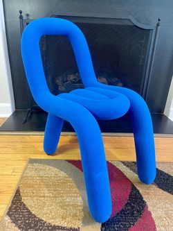 Bold Blue Tubular Accent Chair