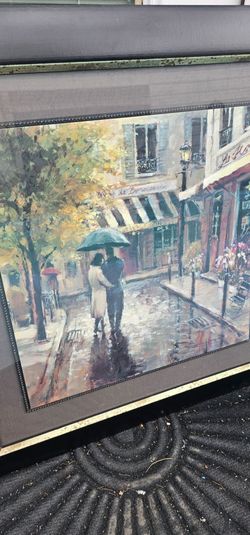 Brent Heighton Signed Romantic Stroll Print 30.5x31 Framed Used Good Condition