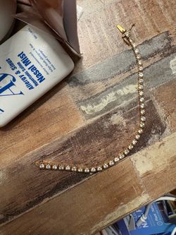 Gold-Tone Crystal Tennis Bracelet
