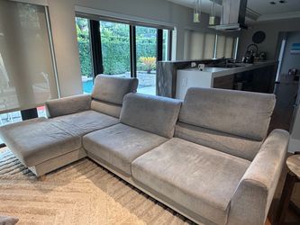 Gray Fabric Sectional Sofa with Chaise