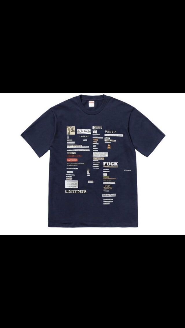 SUPREME CUTOUTS TEE NAVY BLUE T SHIRT FALL WINTER 2018 DROP BRAND NEW RARE SOLD OUT AUTHENTIC ORIGINAL PACKAGING NEVER OPENED WITH RECEIPT