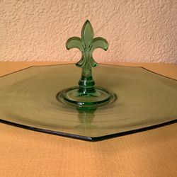 Vintage Fostoria Green Uranium Glass Server