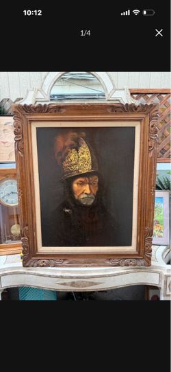 Mid century oil on canvas portrait, Gothic style 36 by 31