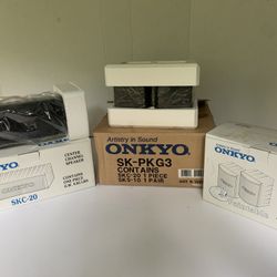*New* Set Onkyo Satellite Surround Speakers SKS-10 Pair / Center SKC-20