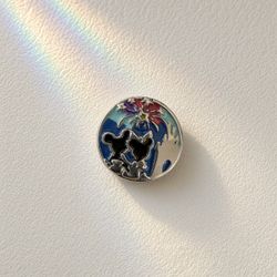 Pandora Disney Happily Ever After Charm – Sterling Silver Enamel with Mickey Silhouettes