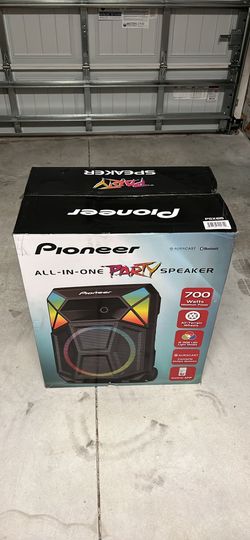 Pioneer Bluetooth Party Speaker w/ Microphone  700W All Terrain Wheels LED Lights