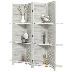 Room Divider with 3 Shelves