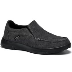 OrthoComfoot Men's Orthopedic Comfortable Slip-On Shoes with Arch Support, Orthotic Loafers for Plantar Fasciitis, Canvas Leisure Vintage Flat Walking