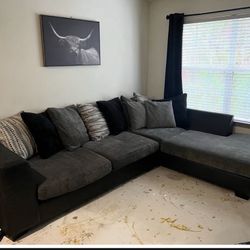 Grey & Black Sectional