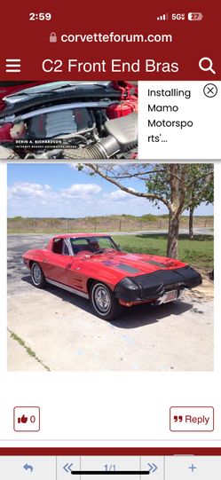 C2 Corvette 63/‘67 front bra 