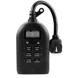 Digital Indoor, Outdoor Timer with 2 Grounded Outlets / Halloween Decorations / Christmas 