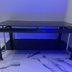 ✨ Black Glass TV Stand / Side Table-✨ Mesa negra de cristal / mueble para TV 