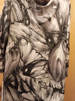 Long Sleeve Top with Butterfly Floral Print