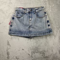 BISUAL Denim Skort Women High Waist Mini Skirt Casual Stretch Women Pockets S