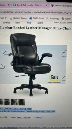 Serta Air Lumbar Bonded Leather Manager Office Chair