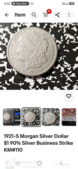 1921 Morgan Silver Dollar Coin