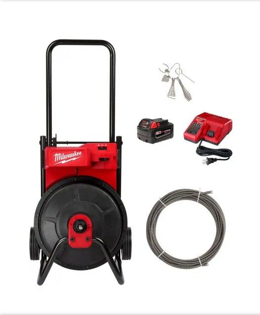 Milwaukee
M18 18V Lithium-Ion 3/8 in. x 75 ft. Cable Cordless Drain Cleaning Drum Machine Kit