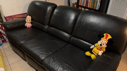 Black leather couch