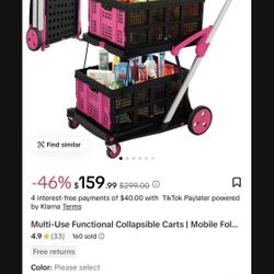 Pink Utility Push Cart 