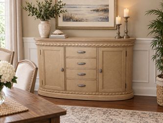 Vintage Neoclassical Style Curved Server Buffet