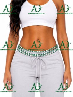 Green & White Waist Beads – 37 Inches | FREE Shipping