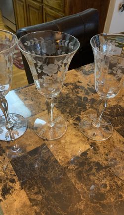 Vintage etched crystal steam wear